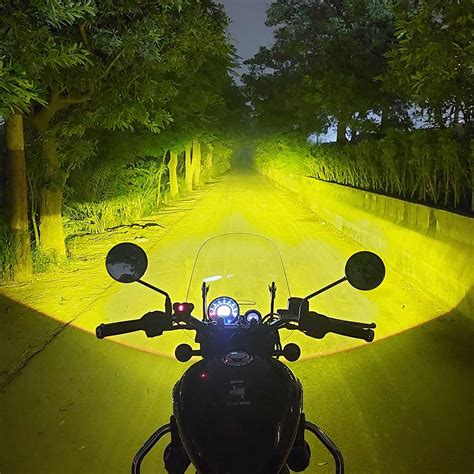 Led Projector Headlight For Royal Enfield Motorcycles 3 In 1 Color Beam