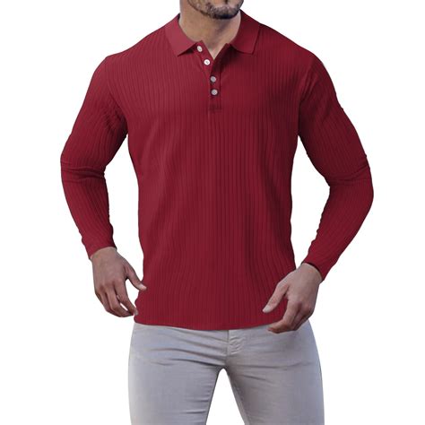 Gubotare Polo T Shirts For Men Classic Fit Mens Polo Shirts Long Sleeve Mens Slim Fit Polo