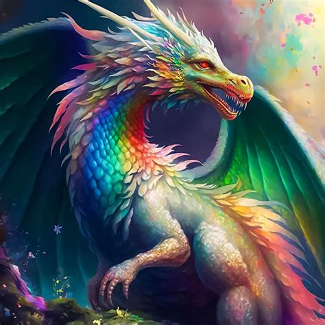 Qenspe D Diamond Painting Kits Colourful Dragon Diamond Art For