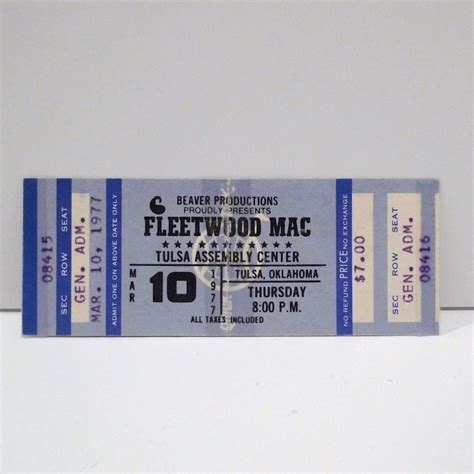 Fleetwood Mac Stevie Nicks Ticket 1977 Rumours Tour Note Etsy