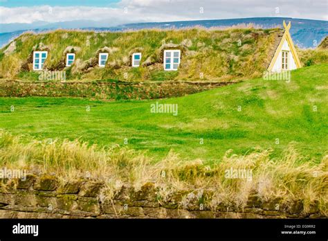 Turf houses at Glaumbaer folk museum, Iceland Stock Photo - Alamy