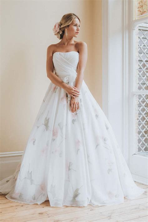 White Rose Bridal Floral Wedding Dress Wedding Dresses Bridal