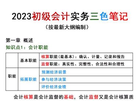 初级会计96、97高分上岸！2023最新三色笔记，背完学渣也能够逆袭 知乎