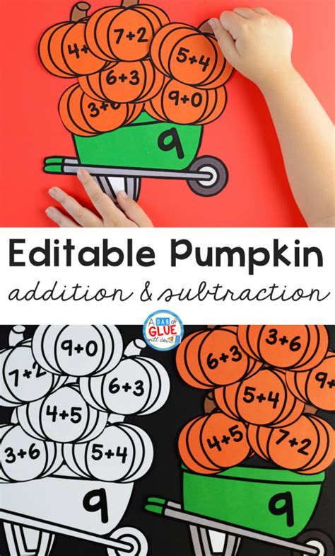 Pumpkin Editable Addition and Subtraction Activity