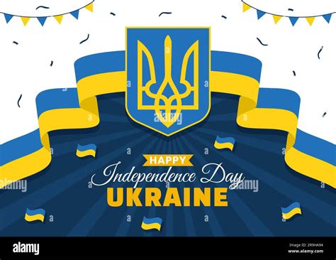 Happy Ukraine Independence Day Vector Illustration On August With