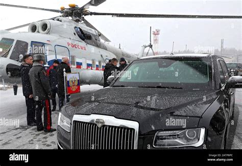 February 4, 2020. - Russia, Vologda Region, Cherepovets. - An Aurus ...