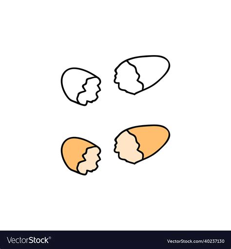 Hand drawn cracked egg shell Royalty Free Vector Image