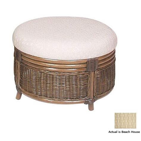 Hospitality Rattan Legacy Beach House Round Ottoman In The Indoor