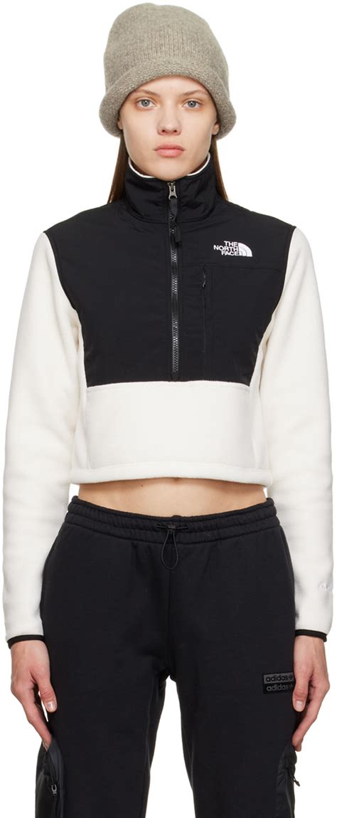 The North Face White Cropped Denali Jacket SSENSE UK