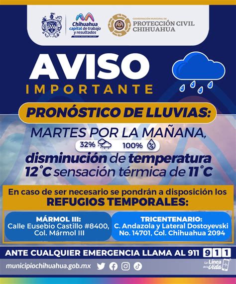 Anuncia Protección Civil Municipal notorio descenso de temperatura para