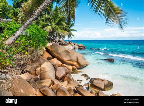 Anse Patates Beach La Digue Island Seychelles Stock Photo Alamy