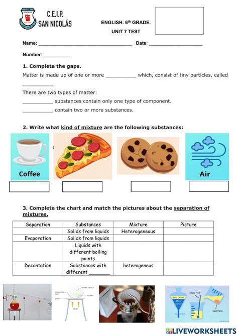 Unit 7 Matter And Energy Worksheet Live Worksheets Worksheets Library