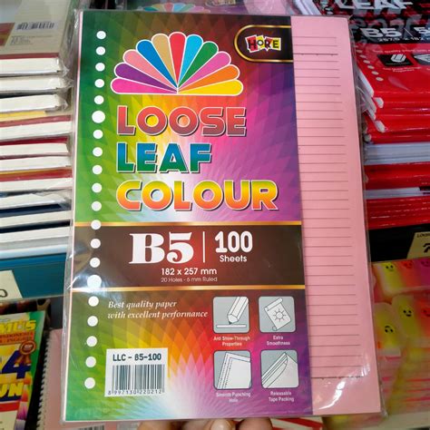 Jual KERTAS BINDER Warna Warni Ukuran B5 LOOSE LEAF PELANGI B5 Isi 50