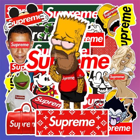 Set 50 Cái Sticker Thương Hiệu Supreme Sticker Supremedecalnhãn