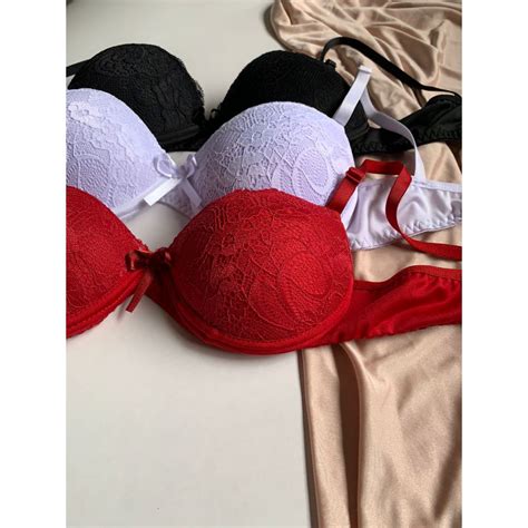 Kit Sutiãs de Renda Bojo Lingerie Luxo Soutien Feminino Sutiã Regulável Reforçado