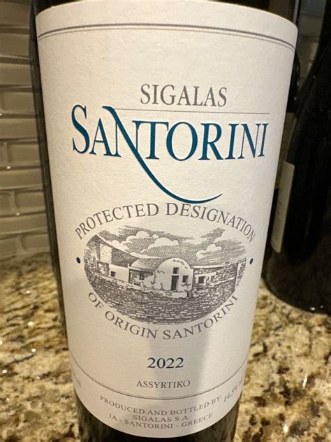 2022 Sigalas Assyrtiko Santorini Greece Aegean Cyclades Santorini