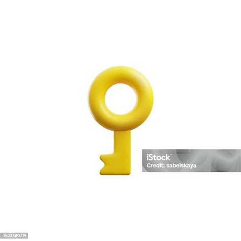 Yellow Key Isolated On White Background 3d Vector Illustration For Web