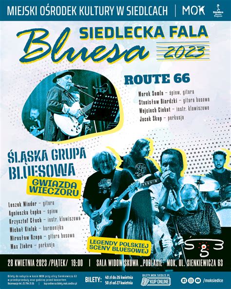 Siedlecka Fala Bluesa 2023 Koncerty zespołów Route 66 i Śląska Grupa