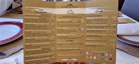 Carta De Restaurante El Yantar De Gredos San Mart N Del Pimpollar