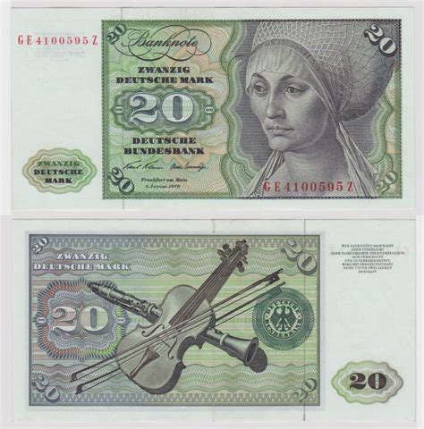 T Banknote Dm Deutsche Mark Ro B Schein Jan Kn Ge