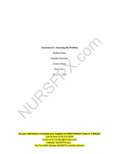 SOLUTION Nurs Fpx 4900 Assessment 1 Assessing The Problem Leadership