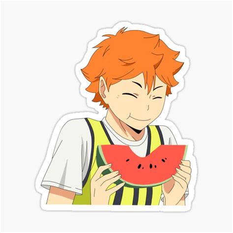 Hinata Eating Watermelon Sticker For Sale By Vianelle Redbubble