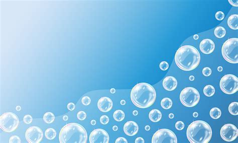 Soap Bubbles Background Vector Abstract Blue Background