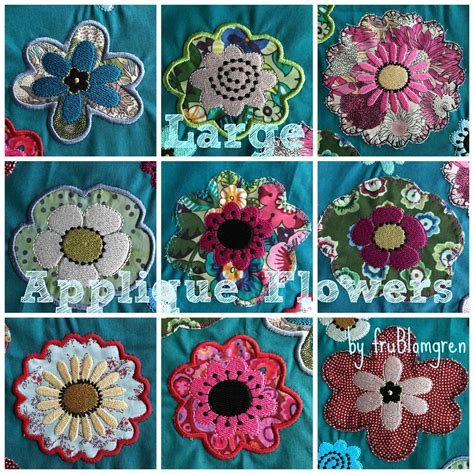 Large Whimsical Applique Flowers For Embellishment Of Your Textile