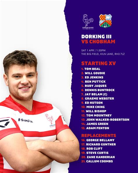 Dorking Rugby on Twitter: "🚨 Teams are out 🚨 We are all at home ...