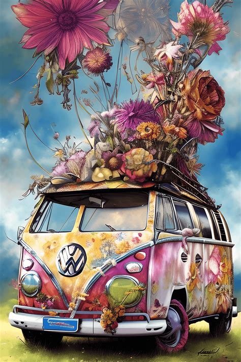 Hippie Volkswagen Bus