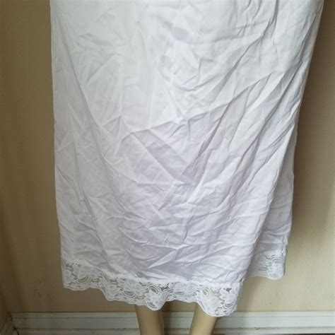 Vintage Wondermaid Slip Skirt White Lace Trim Gem