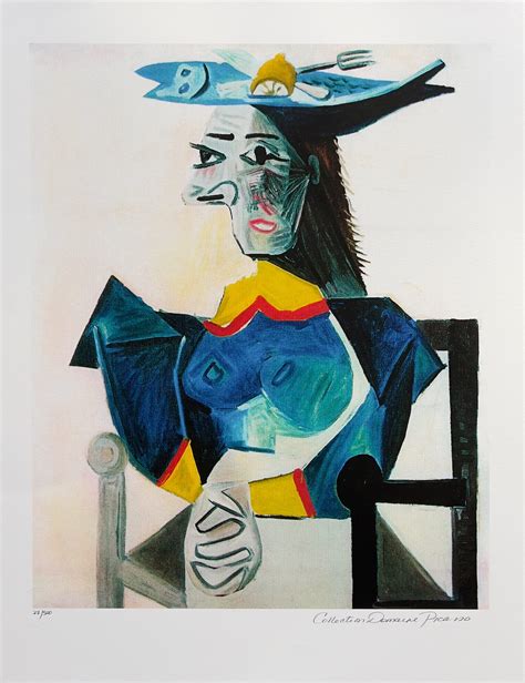 Pablo Picasso LADY WITH FORK LEMON HAT Estate Signed Limited Edition