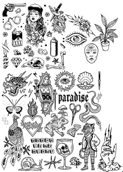 Tattoo Page In 2024 Tattoo Design Book Card Tattoo Designs Tattoo Flash Sheet