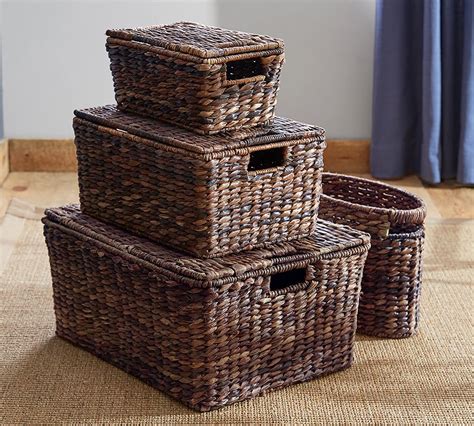 Havana Handwoven Seagrass Lidded Baskets Pottery Barn