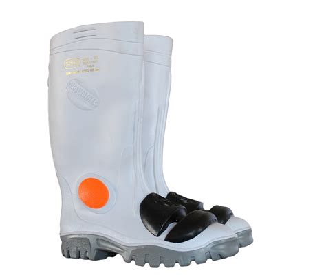 WHITE SHOSHOLOZA PVC GUMBOOT WITH STEEL TOE CAP METAGARD Select PPE