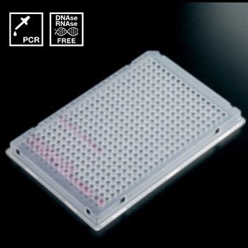 Placa PCR de 384 pocillos 50µl con faldón apta para QPCR bolsa de 10