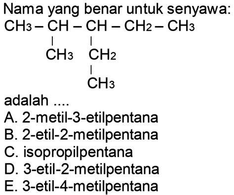 Nama Iupac Dari Senyawa Dengan Rumus Struktur Berikut Ini