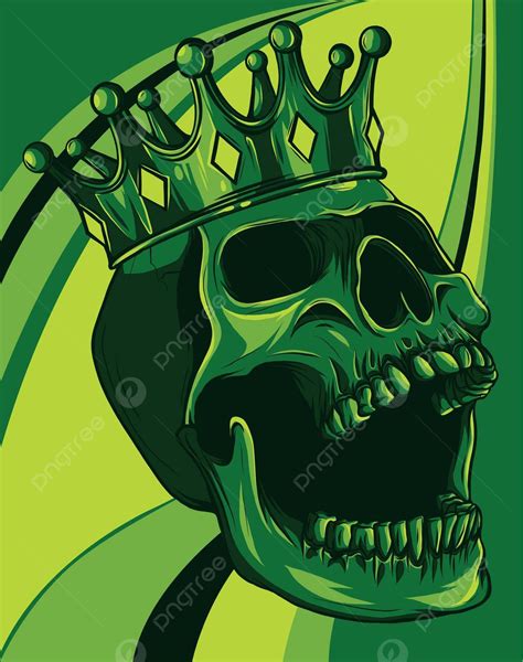 Vector Skull With Crown On Colored Background Ornate Skull Golden