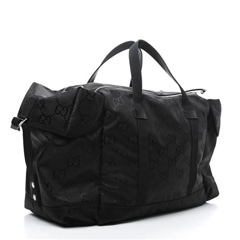 GUCCI Econyl Nylon Monogram Off The Grid Duffle Bag Black 767220