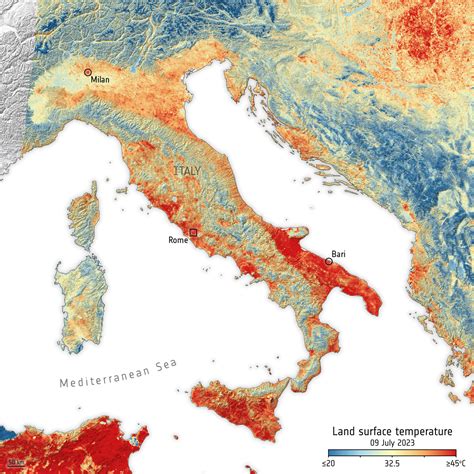 Italy Temperature Map