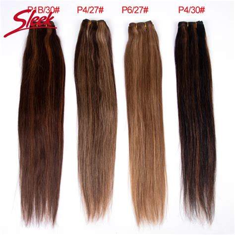 Sleek Brazilian Straight P4 27 P6 27 Brown P4 30 P1b 30 Human Hair