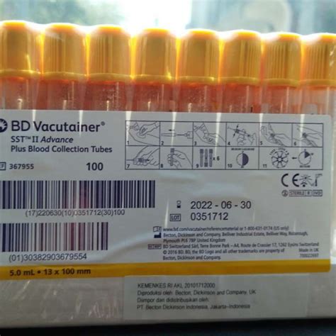 Promo Bd Vacutainer Sst Ii Advance Ukuran Lengkap Tube Gel Clot