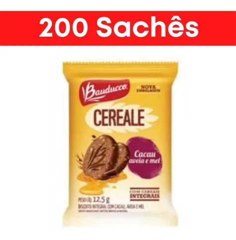 Biscoito Integral Cereale Cacau Aveia Mel Bauducco Sachês Frete grátis