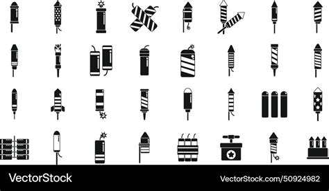 Petard Icons Set Simple Tnt Security Royalty Free Vector