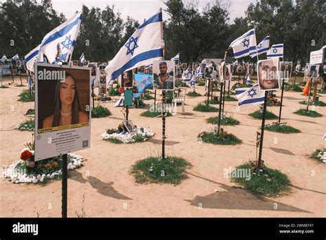 Kibbutz Reim Israel 25th Feb 2024 Visitors Join Grieving Families To Pay Respect To The