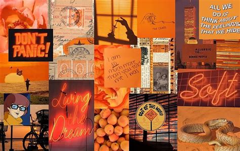 Orange Aesthetic Tumblr Laptop Halloween Collage Aesthetic Hd