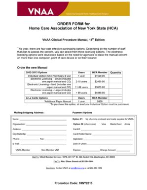 Fillable Online Hca Nys Order Form For Home Care Association Of New