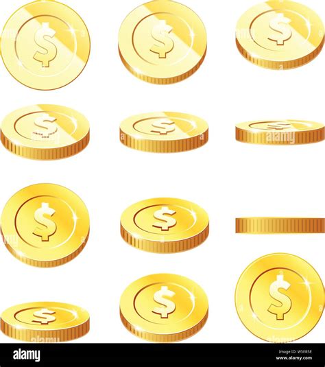 Monedas De Oro En Etapas De Rotaci N Dinero Volando En Diferentes