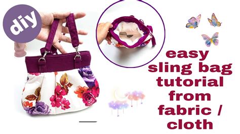 How To Make Sling Bag At Home Diy Crossbody Bag Easy Fabric Bag Making Youtube