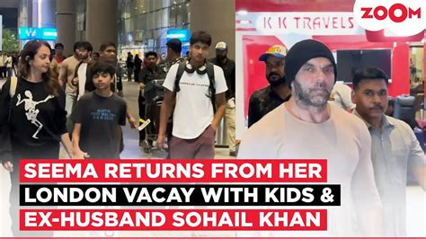 sohail khan reunites   wife seema sajdeh  sons nirvaan